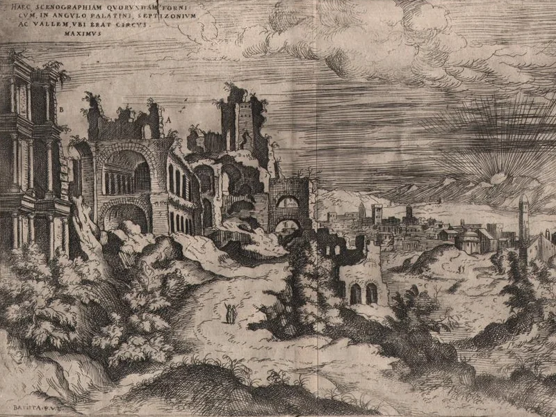 1872-Valentino Pittoni - Rovine sul colle Palatino